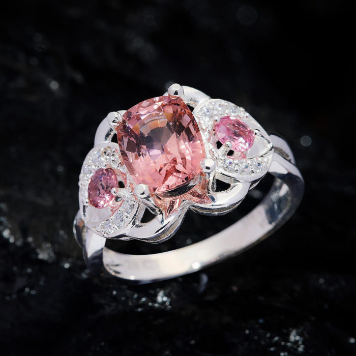 Nhẫn Nữ - Bạc - Đá Tourmaline Tự Nhiên #NTM-210630-01