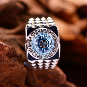 Nhẫn Nam - Bạc - Đá Topaz Xanh LonDon Tự Nhiên #NTP-210605-02 1