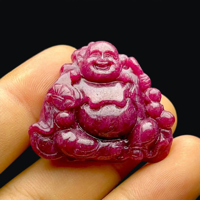 Mặt Phật Di Lặc - Đá Ruby Phi Tự Nhiên #MRB-210727-02