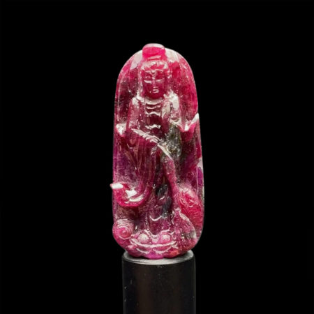 Mặt Quan Thế Âm Bồ Tát - Đá Ruby Huyết Kính Tự Nhiên #MRB-210829-01