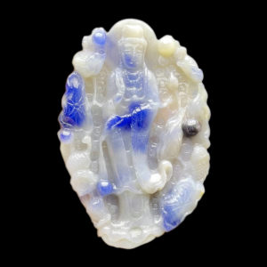 Mặt Quan Thế Âm Bồ Tát - Sapphire Xanh Hero Trắng #MSP-210721-01