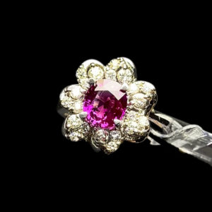 Nhẫn Nữ - Vàng Trắng - Đá Sapphire Tím Tự Nhiên #NSP-210728-01