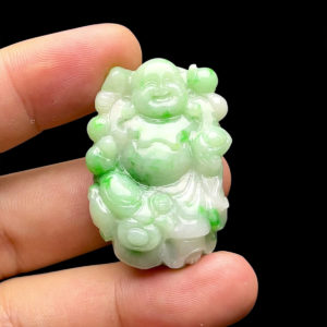 Mặt Phật Di Lặc - Đá Cẩm Thạch Xanh Lý Táo Chuẩn A #MCTA-211008-05