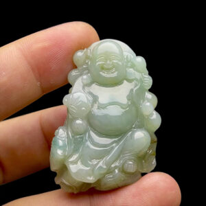 Mặt Phật Di Lặc - Đá Cẩm Thạch Nếp Băng Điểm Lý Chuẩn A #MCTA-211008-07