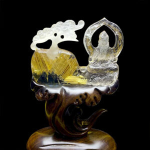 Mặt Quan Thế Âm Bồ Tát - Thạch Anh Tóc Vàng Bã Mía #MTV-211109-02