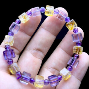 Vòng Tay Thạch Anh Tím + Vàng - Amethyst + Citrine #VTATV-211115-01