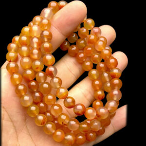 Vòng Tay - Đá Mã Não Nam Hồng - Cam Đậm VIP (108 Hạt) #VMN-211122-02