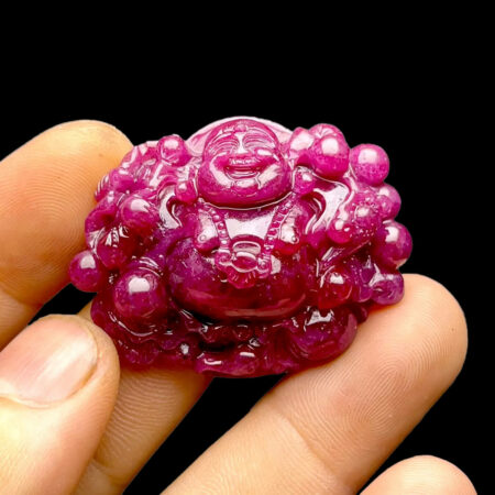 Mặt Phật Di Lặc - Đá Ruby Huyết Tự Nhiên #MRB-220714-01