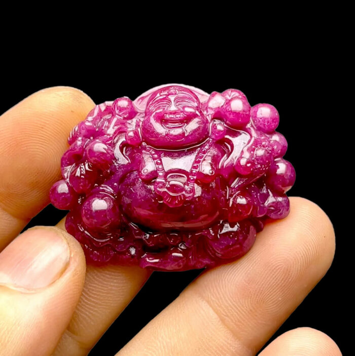 Mặt Phật Di Lặc - Đá Ruby Huyết Tự Nhiên #MRB-220714-01
