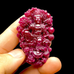 Mặt Quan Âm Tự Tại - Đá Ruby Phi Huyết Kính Tự Nhiên #MRB-220727-02