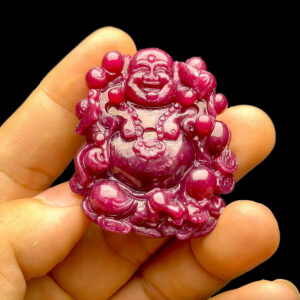 Mặt Phật Di Lặc - Đá Ruby Phi Huyết Kính Tự Nhiên #MRB-220727-03