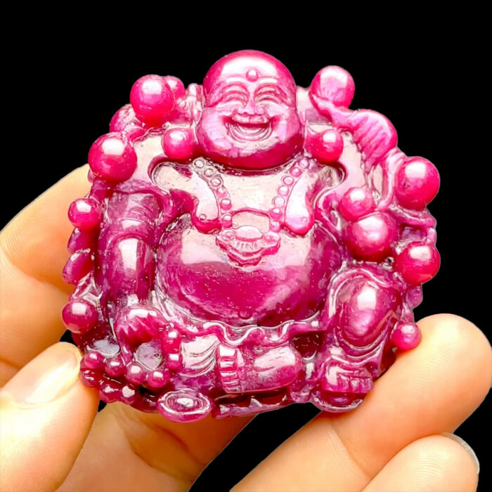 Mặt Phật Di Lặc - Đá Ruby Huyết Kính Tự Nhiên #MRB-220805-01