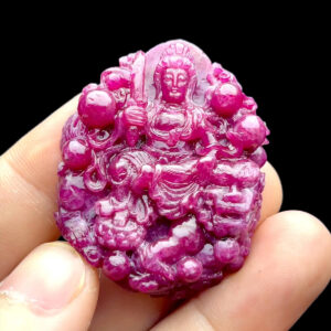 Mặt Phật Văn Thù Bồ Tát - Đá Ruby Tự Nhiên #MRB-220830-03