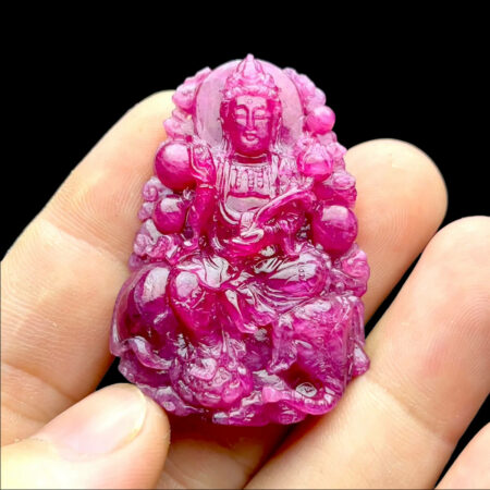 Mặt Ngài Phổ Hiền Bồ Tát - Đá Ruby Huyết Kính Tự Nhiên #MRB-220901-02