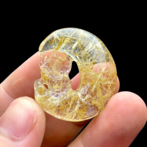 Mặt Quan Thế Âm Bồ Tát Toạ Nguyệt - Thạch Anh Tóc Vàng #MTV-220901-01