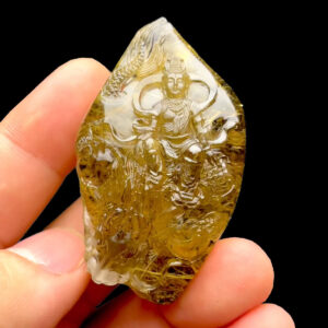 Mặt Quan Âm Tự Tại Cưỡi Rồi - Thạch Anh Tóc Vàng #MTV-220915-01