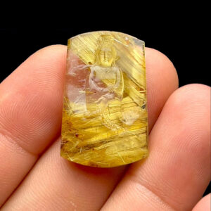 Mặt Quan Thế Âm Bồ Tát - Thạch Anh Tóc Vàng Bã Mía #MTV-220915-03