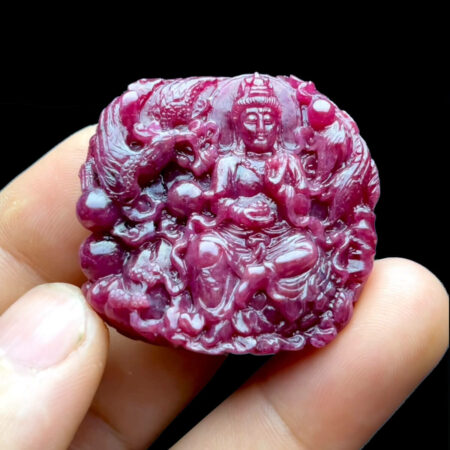 Mặt Quan Âm Tự Tại - Đá Ruby Tự Nhiên #MRB-221003-01