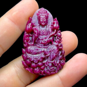 Mặt Quan Âm Tự Tại - Đá Ruby Tự Nhiên #MRB-221017-01