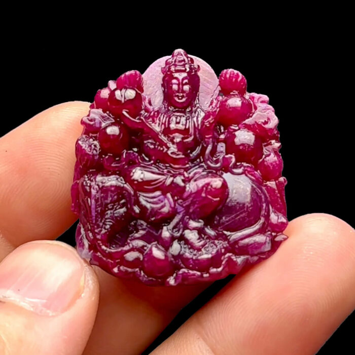 Mặt Ngài Phổ Hiền Bồ Tát - Đá Ruby Huyết Kính Tự Nhiên #MRB-221017-02