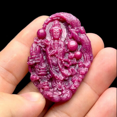 Mặt Quan Thế Âm Bồ Tát - Đá Ruby Sao #MRB-221017-04