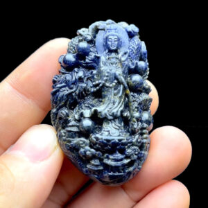 Mặt Quan Thế Âm Bồ Tát Cưỡi Rồng - Sapphire Xanh Hero #MSP-221003-01