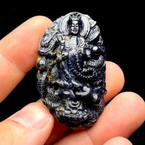 Mặt Quan Thế Âm Bồ Tát Cưỡi Rồng - Sapphire Xanh Hero #MSP-221017-02