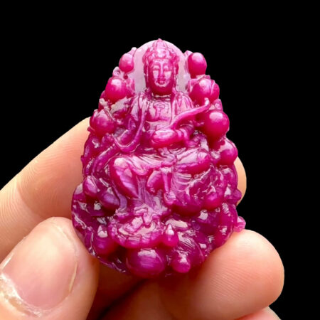 Mặt Quan Âm Tự Tại - Đá Ruby Huyết Kính #MRB-221029-01