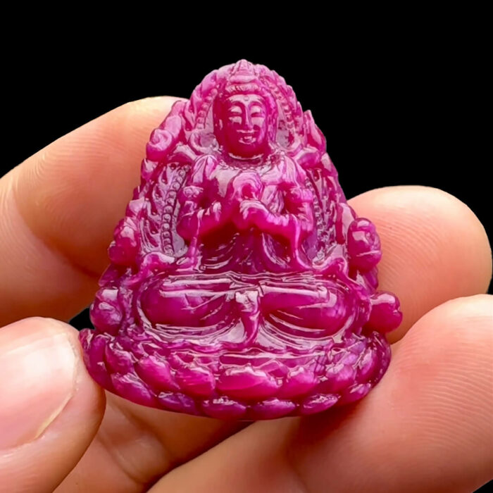 Mặt Phật Như Lai Đại Nhật - Đá Ruby Huyết Kính #MRB-221029-02
