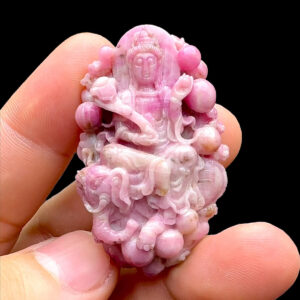 Mặt Phổ Hiền Bồ Tát - Đá Sapphire Trắng Hồng Tự Nhiên #MSP-221128-01