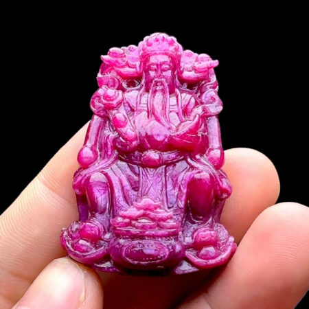 Mặt Thần Tài - Đá Ruby Huyết Kính #MRB-230128-01