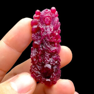 Mặt Quan Thế Âm Bồ Tát - Đá Ruby Huyết Kính #MRB-230128-04