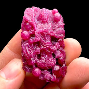 Mặt Quan Thế Âm Bồ Tát Cưỡi Rồng - Đá Ruby Tự Nhiên #MRB-230202-01