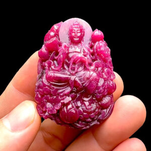 Mặt Quan Âm Tự Tại - Đá Ruby Huyết Kính #MRB-230204-02