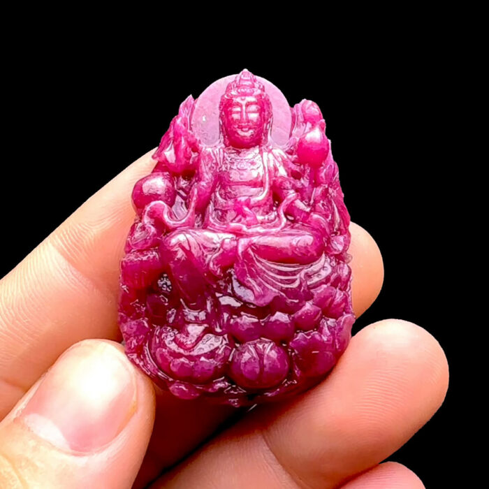 Mặt Quan Âm Tự Tại - Đá Ruby Tự Nhiên #MRB-230204-04