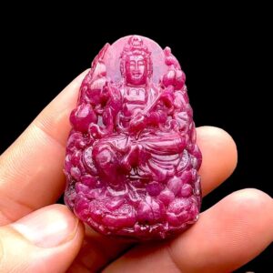 Mặt Quan Âm Tự Tại - Đá Ruby Tự Nhiên #MRB-230204-05