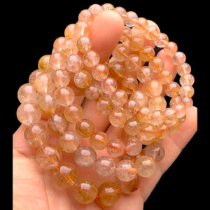 Vòng Tay - Đá Thạch Anh Tóc Đỏ - Tóc Vàng #VTD-230218-02