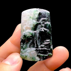 Mặt Sơn Thuỷ - Cẩm Thạch Băng Lý Xanh - Chuẩn A #MCTA-230310-01