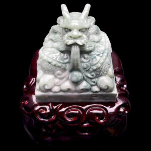 Ấn Rồng - Đá Cẩm Thạch Lam Dầu Chuẩn A #MCTA-230601-01