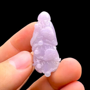 Mặt Bắp Cải & Gậy Như Ý - Ngọc Cẩm Thạch Tử La Lan - Chuẩn A #MCTA-230328-03