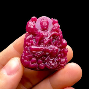 Mặt Quan Âm Tự Tại - Đá Ruby Huyết Kính #MRB-230324-01