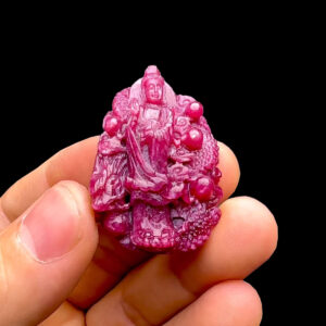 Mặt Quan Thế Âm Bồ Tát Cưỡi Rồng - Đá Ruby Tự Nhiên #MRB-230330-07