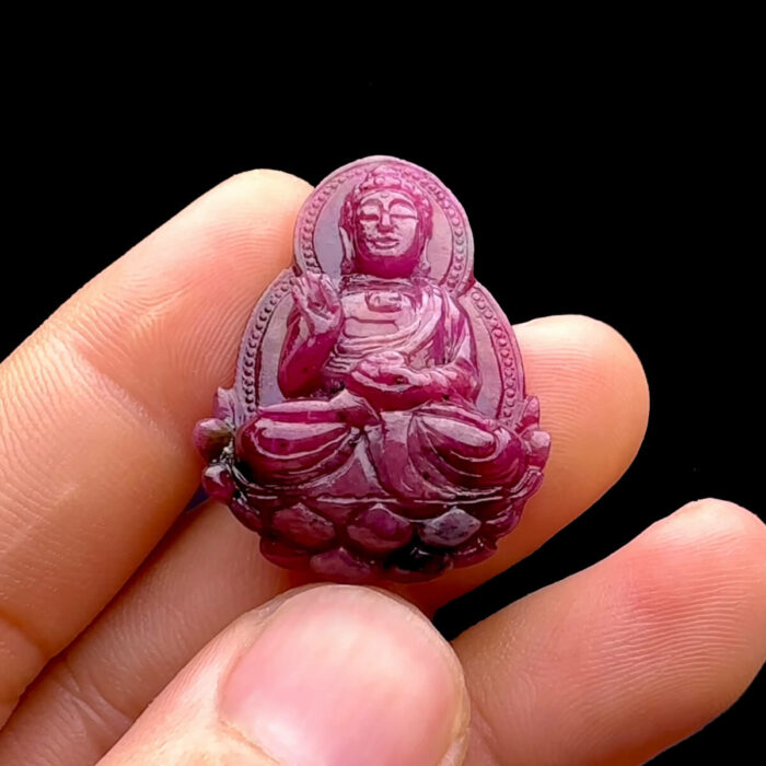 Mặt Phật A Di Đà - Đá Ruby Tự Nhiên #MRB-230412-02