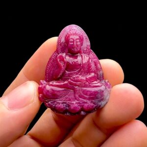 Mặt Phật A Di Đà - Đá Ruby Tự Nhiên #MRB-230412-04