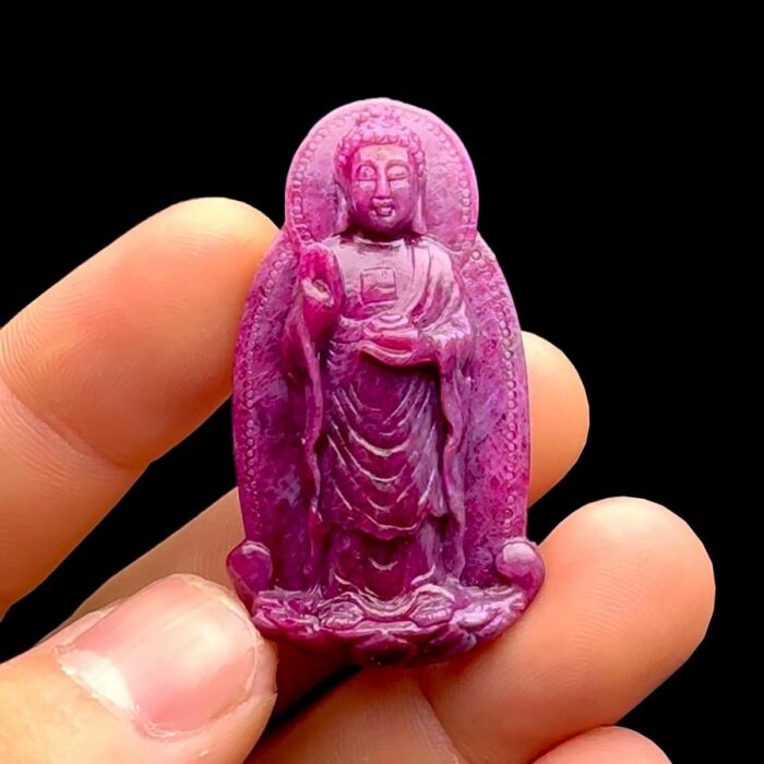 Mặt Phật A Di Đà - Đá Ruby Tự Nhiên #MRB-230412-07