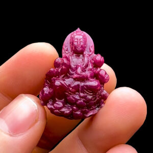 Mặt Quan Âm Tự Tại - Đá Ruby Tự Nhiên #MRB-230414-04