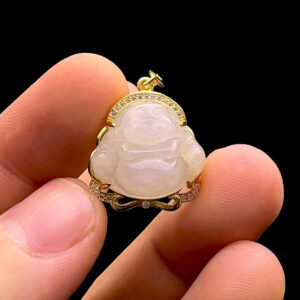 Mặt Phật Di Lặc - Đá Cẩm Thạch Nếp Băng - Chuẩn A #MCTA-230420-04