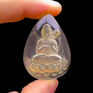 Mặt Đại Thế Chí Bồ Tát - Đá Thạch Anh Vàng #MTAV-230501-12