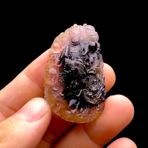 Mặt Quan Thế Âm Bồ Tát Cưỡi Rồng - Tourmaline Lục Yên #MTM-230422-04