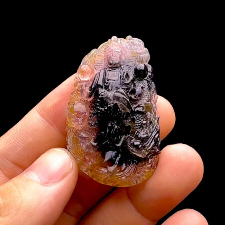 Mặt Quan Thế Âm Bồ Tát Cưỡi Rồng - Tourmaline Lục Yên #MTM-230422-04